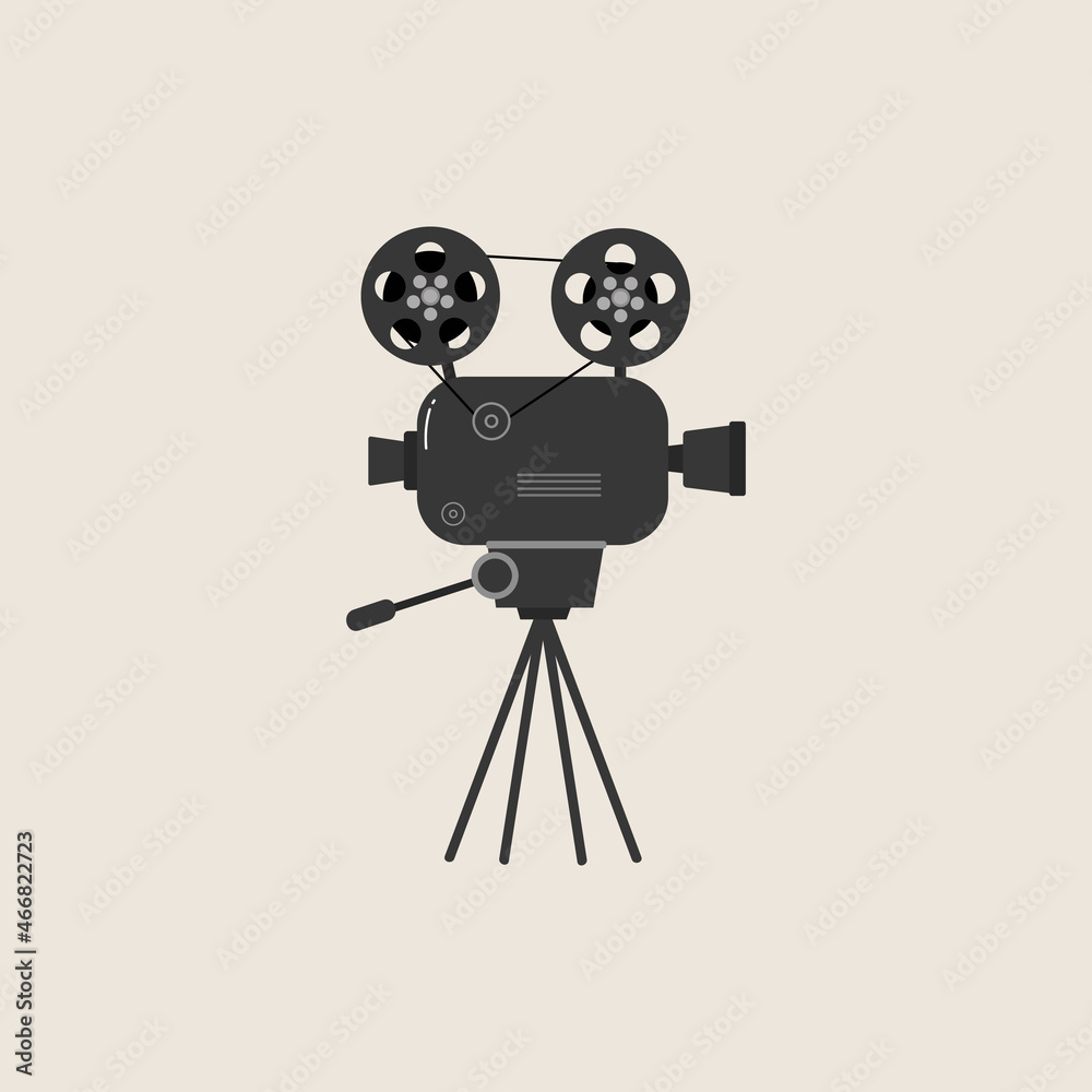 Obraz premium Set of old movie projector on a tripod.