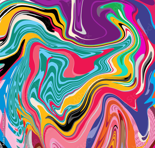 High Resolution Colorful fluid painting with marbling texture  3D Rendering.