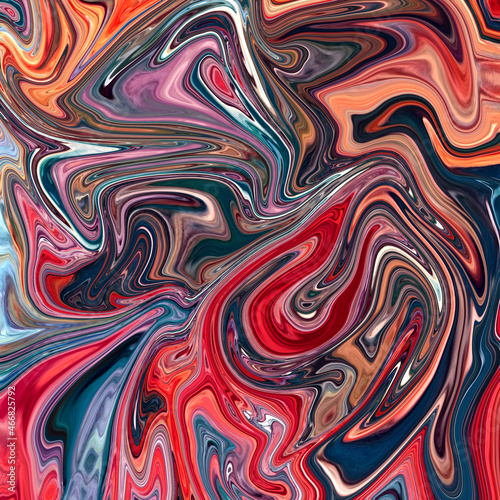 High Resolution Colorful fluid painting with marbling texture  3D Rendering.