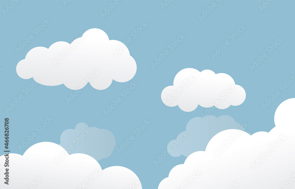 blue sky background with clouds  background, vector illustration.