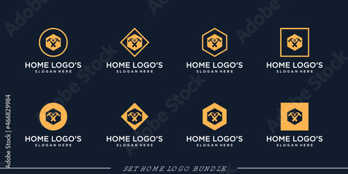 home logo bundle vector concept universal symbol Premium