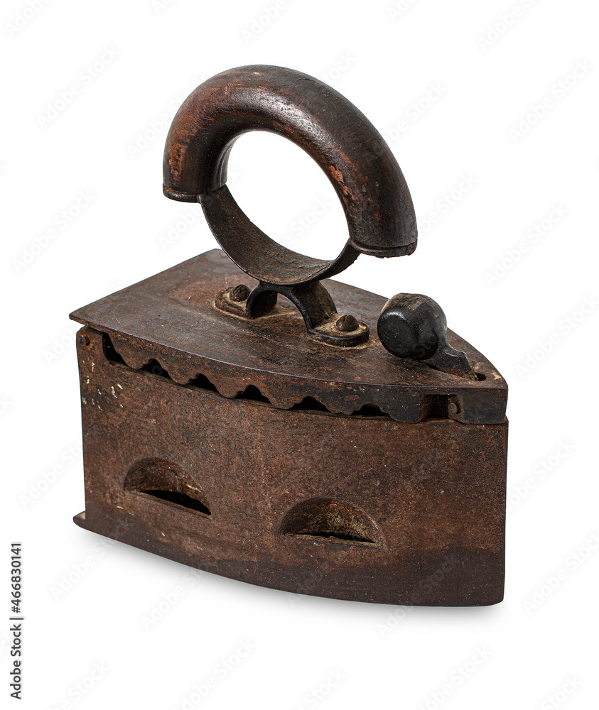 antique cast iron iron isolated on white background antique cast iron iron isolated on white background
