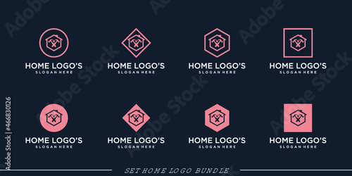 home logo bundle vector concept universal symbol Premium