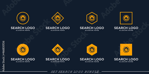 search logo bundle vector icon concept universal symbol Premium