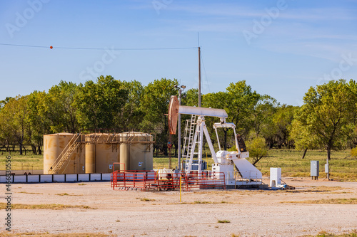 Sunny view of a drilling Oil rig