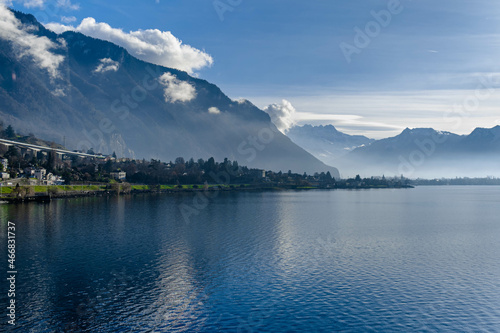 lake and mountains