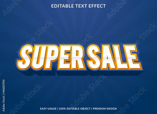 super sale editable text effect with abstract and premium style use for business logo and brand