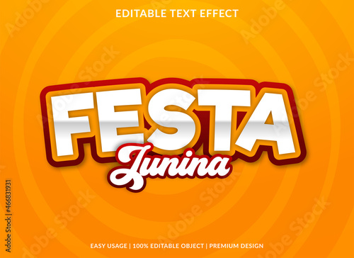 festa junina editable text effect with abstract and premium style use for business logo and brand