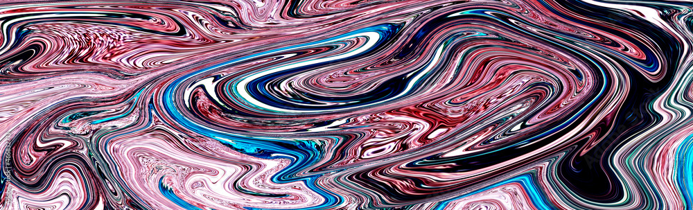 High Resolution Colorful fluid painting with marbling texture, 3D Rendering.	
