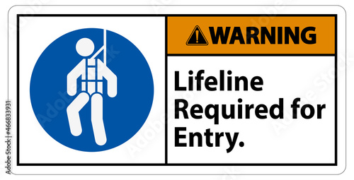 Warning Confined Space Sign Lifeline Required For Entry