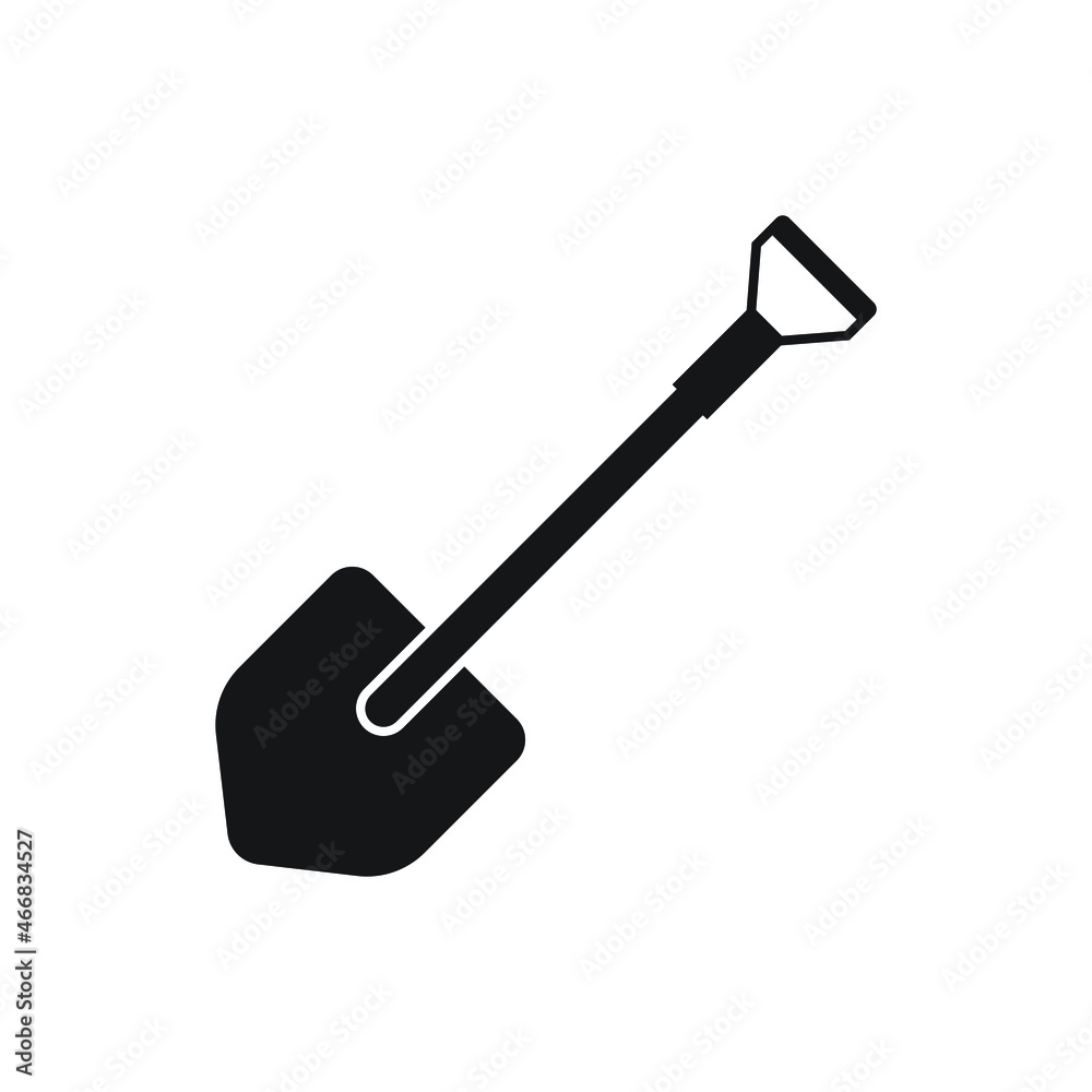 Shovel icon design isolated on white background Shovel icon design isolated on white background