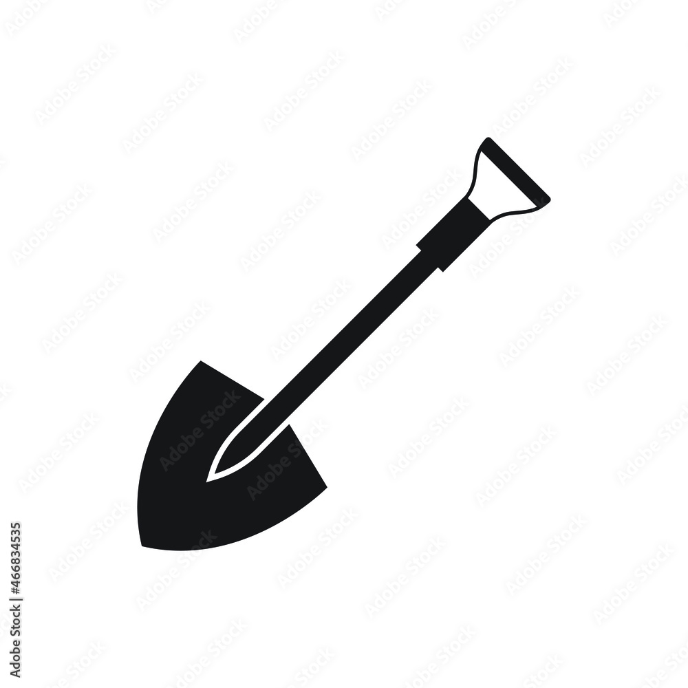 Shovel icon design isolated on white background Shovel icon design isolated on white background