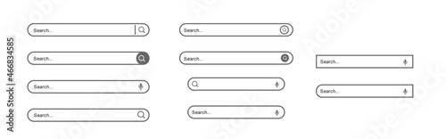 Search box bars collection, Search box illustration browsing bar tab template collection vector © GodlineArt