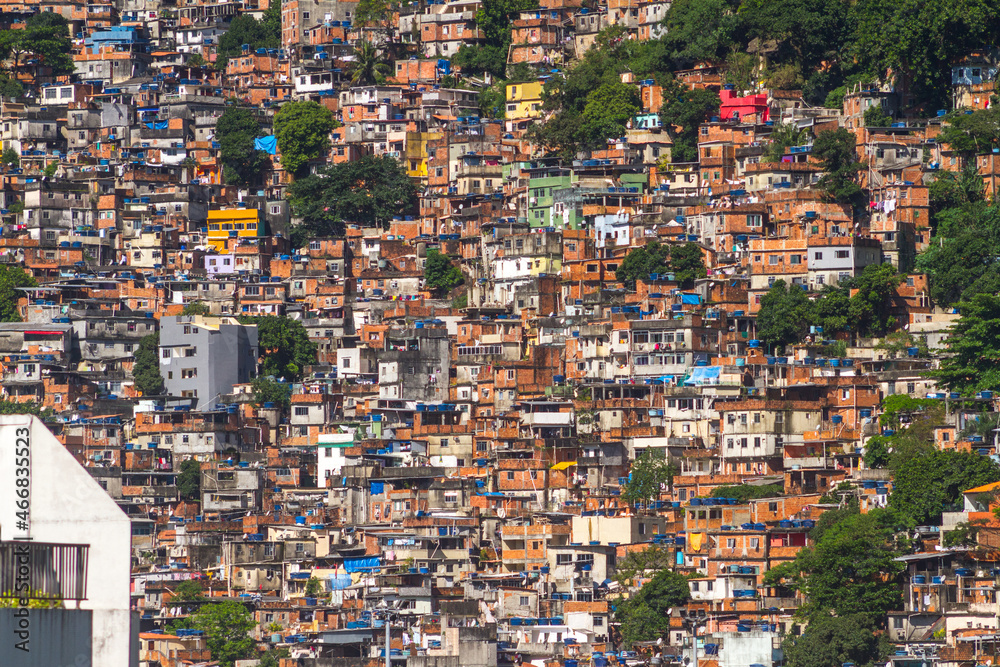 shantytown rocinha in Rio de Janeiro, Brazil.
