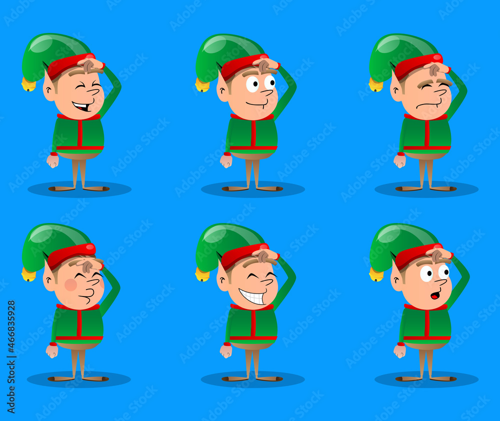 Christmas Elf confused, scratching his head. Vector cartoon character illustration of Santa Claus's little worker, helper. Christmas Elf confused, scratching his head. Vector cartoon character illustration of Santa Claus's little worker, helper.