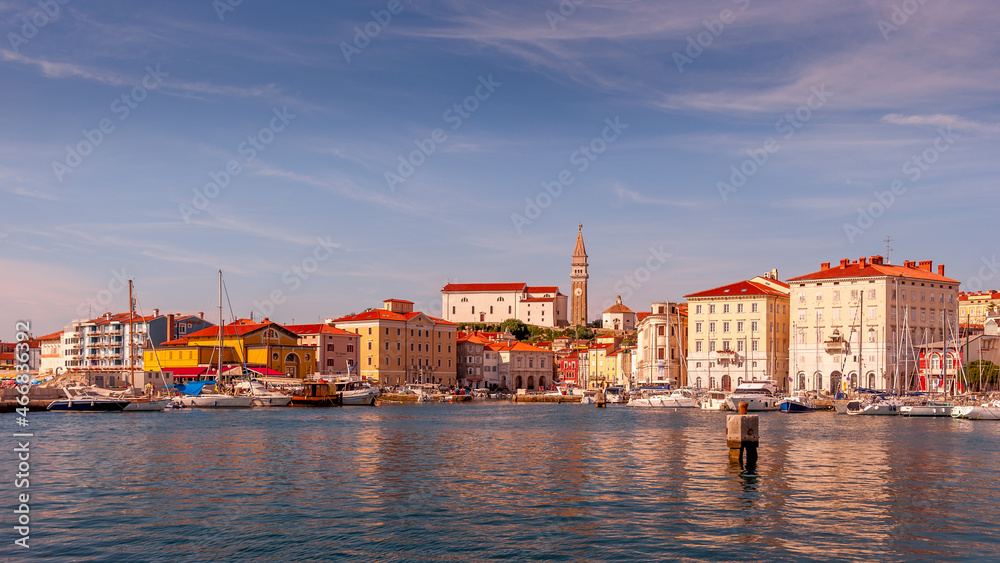 Fototapeta premium Portoroz harbour and marina. Slovenia