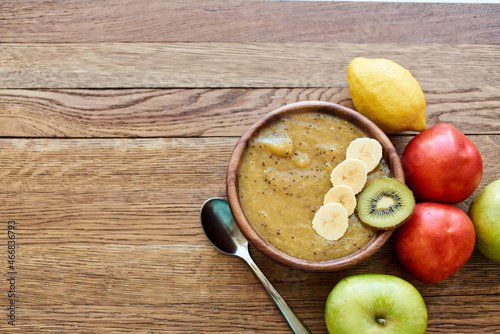 Wallpaper Mural fruit dessert breakfast cereals vitamins organic wood background Torontodigital.ca