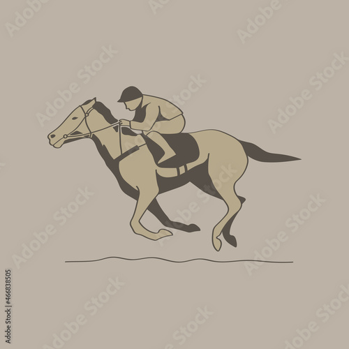 Horse race vector illustration. Simple horse riding illustration design.