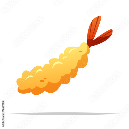 Tempura fried shrimp vector isolated illustration