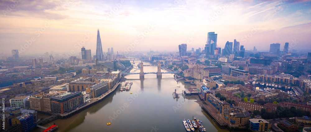 Aerial view of London and the River Thames