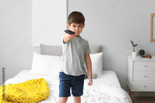 Little boy watching cartoon...
