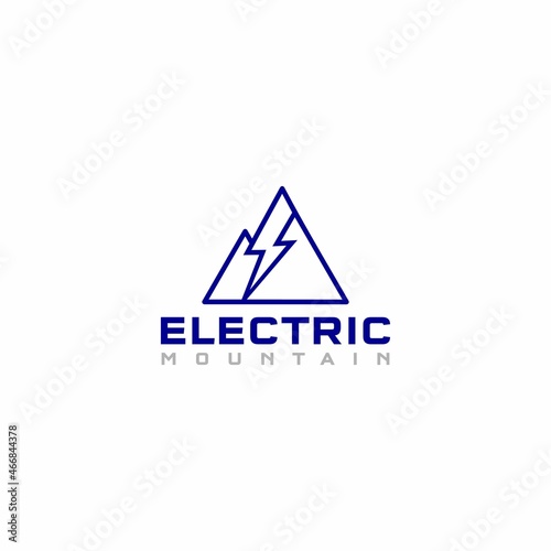 Electric Mountain Logo Design Vector
