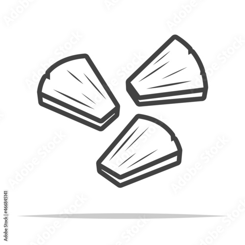 Pineapple chunks icon transparent vector isolated