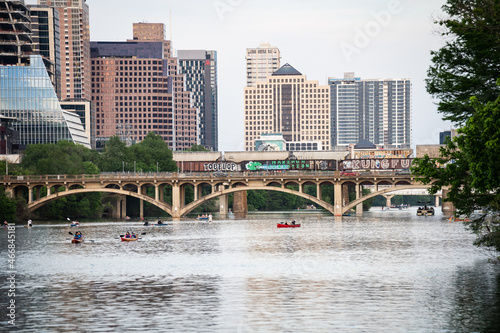 Austin Texas Skyline on LadyBird Lake