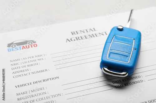 Rental agreement and car ke...
