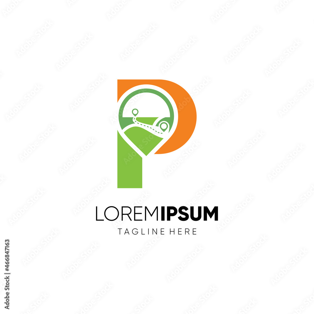 Letter P Map Location Logo Design Vector Icon Graphic Emblem Illustration Background Template Letter P Map Location Logo Design Vector Icon Graphic Emblem Illustration Background Template