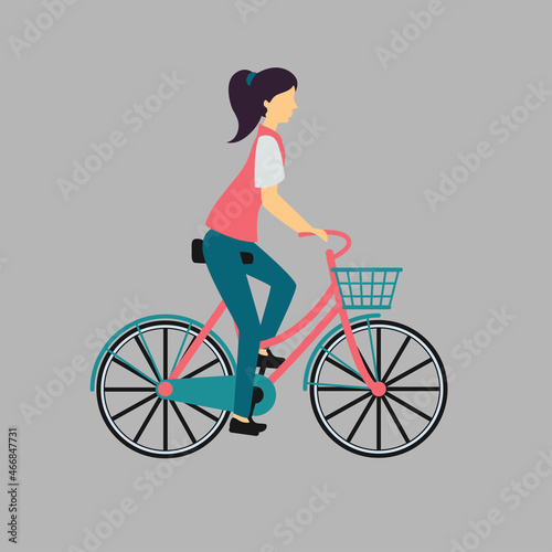 Fototapeta Naklejka Na Ścianę i Meble -  Girl Riding Bike