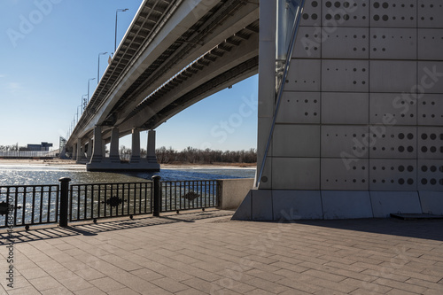 View of Voroshilovsky bridge in Rostov-on-Don, Russia photo