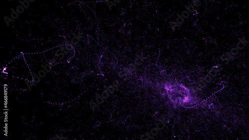 minimalistic modern abstract space design 8k. dark abstract background with purple glowing particles 8k