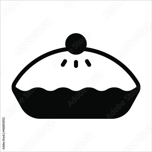 pie cake vector black filled outline icon. Modern thin line symbols. Collection of traditional elements.