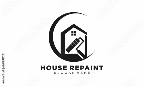 Modern house repaint vector logo
