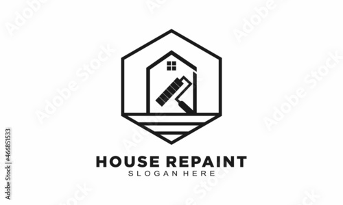 Simple house repaint vector logo