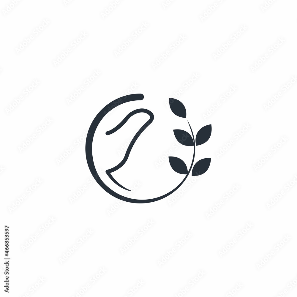 Hand with a branch. Vector illustration isolated on white background. Hand with a branch. Vector illustration isolated on white background.