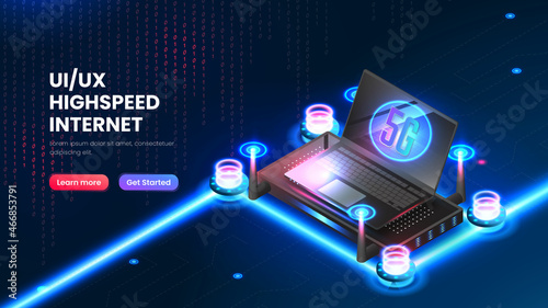 user interface 5g connection isometric technology