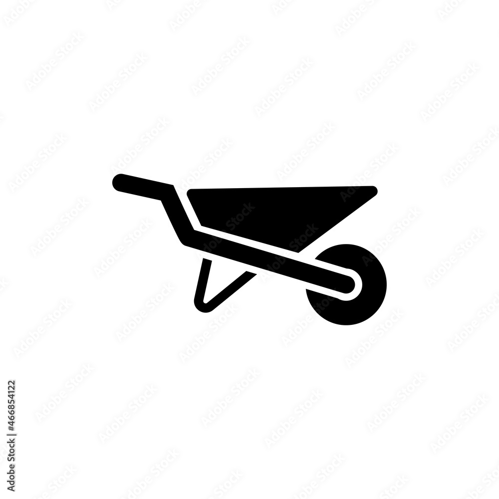 Wheelbarrow icon design template vector isolated illustration Wheelbarrow icon design template vector isolated illustration