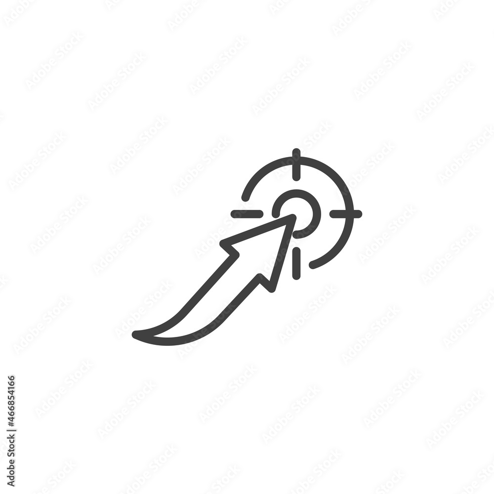 Target and arrow line icon Target and arrow line icon