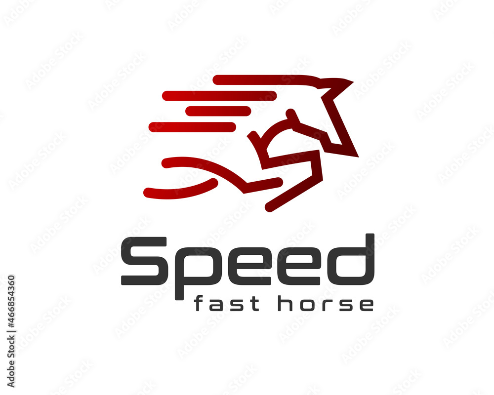 simple running horse line art logo template illustration simple running horse line art logo template illustration