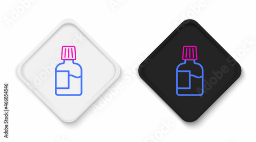 Line Mouthwash plastic bottle icon isolated on white background. Liquid for rinsing mouth. Oralcare equipment. Colorful outline concept. Vector