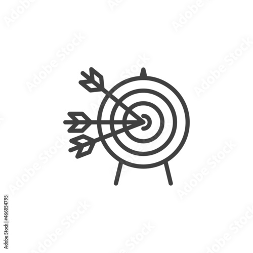 Arrows hitting a target line icon