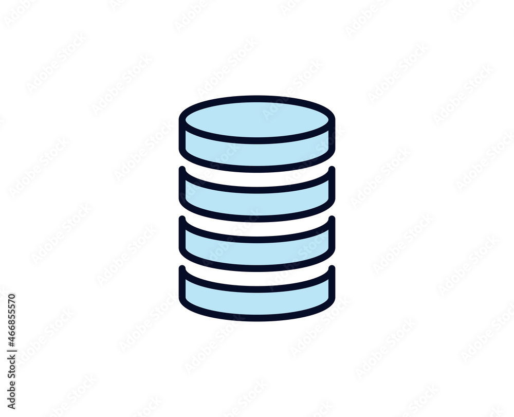 Database line icon. High quality outline symbol for web design or mobile app. Thin line sign for design logo. Color outline pictogram on white background Database line icon. High quality outline symbol for web design or mobile app. Thin line sign for design logo. Color outline pictogram on white background