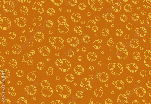 Bubbles texture of dark beer seamless pattern. Fizzy water background  abstract soda wallpaper.Vector illustration