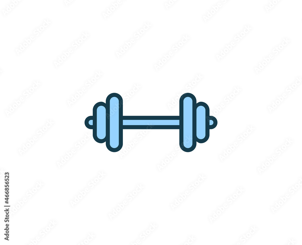Dumbbell line icon. High quality outline symbol for web design or mobile app. Thin line sign for design logo. Color outline pictogram on white background Dumbbell line icon. High quality outline symbol for web design or mobile app. Thin line sign for design logo. Color outline pictogram on white background