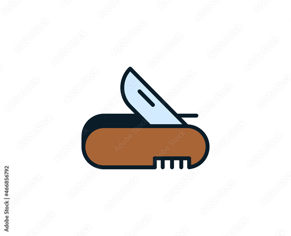 Knife line icon. Vector symbol in trendy flat style on white background. Travel sing for design. Knife line icon. Vector symbol in trendy flat style on white background. Travel sing for design.