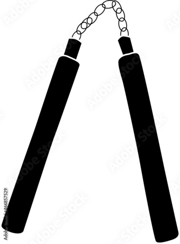 ヌンチャクのシルエット素材