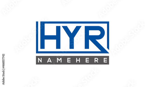 HYR Letters Logo With Rectangle Logo Vector photo