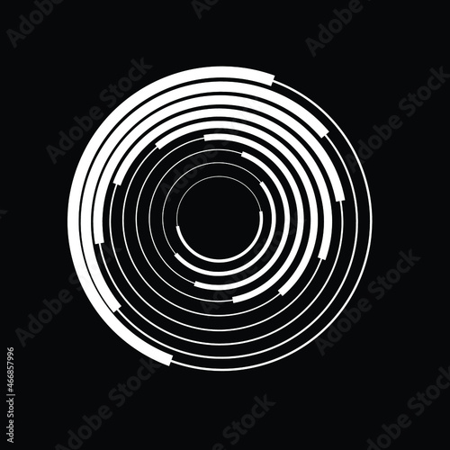 Rotating speed Lines in Spiral Form for comic books . fireworks Explosion background . Vector Illustration . Starburst round Logo . Spiral Design element .